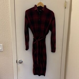 Uniqlo Burgundy Long Sleeve Dress